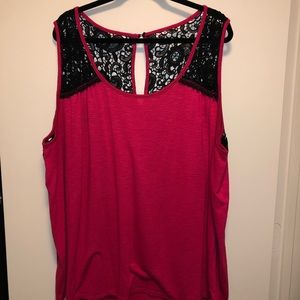 Pink blouse with lace